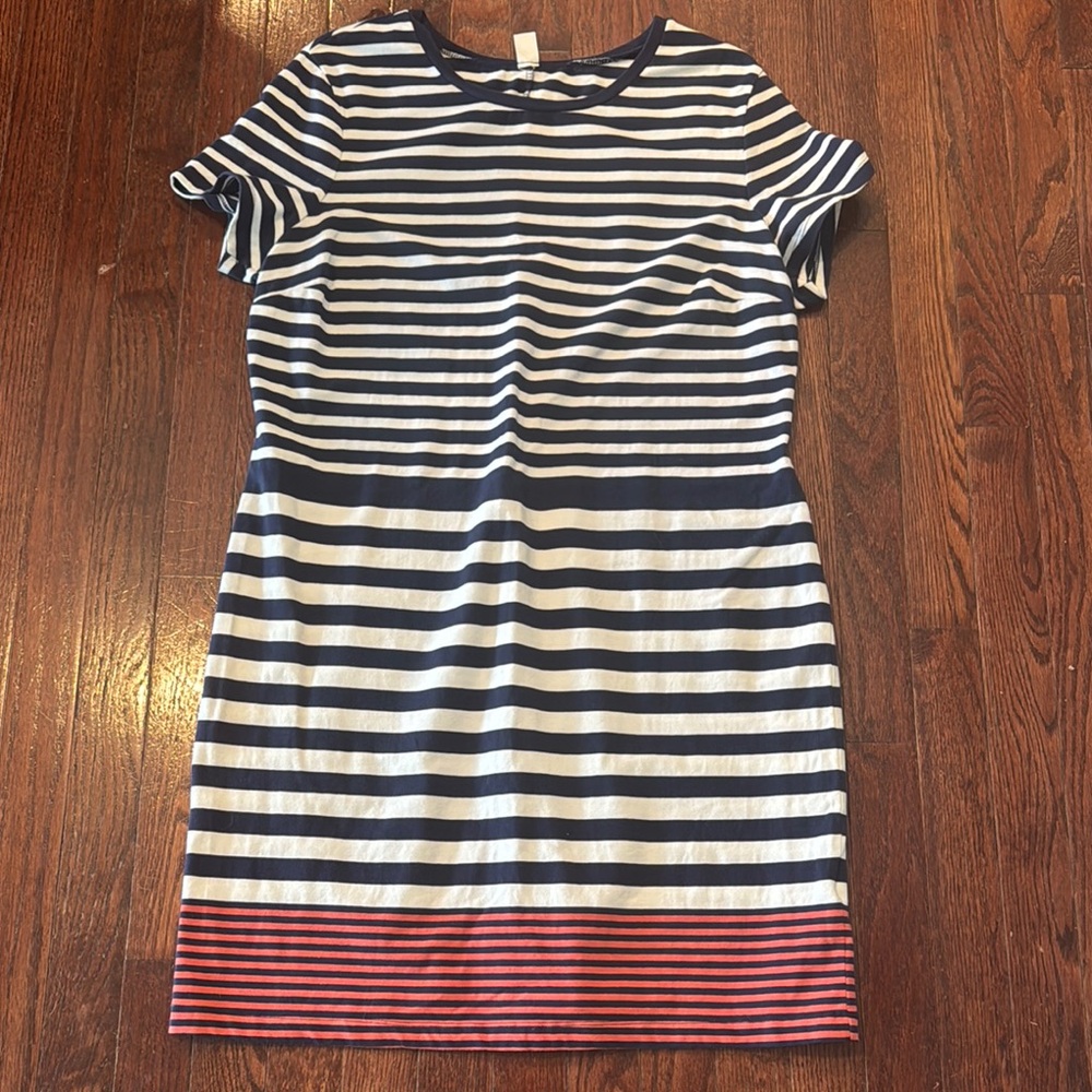 Old Navy Navy and White Striped Mini Dress